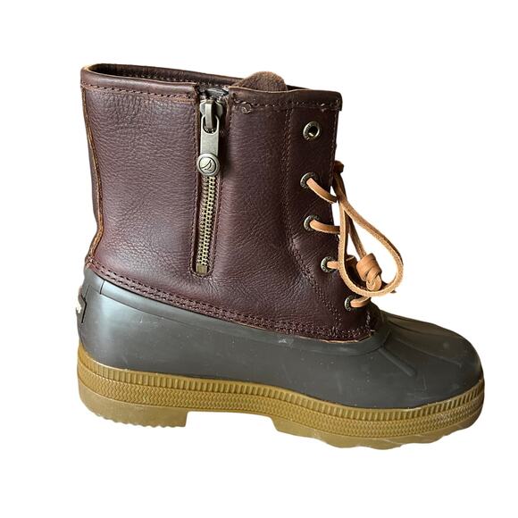 Saltwater 2.0 Duck Boot Lug Sole Women's 7.5 Leather Dark Brown Water Resistant - Picture 6 of 9
